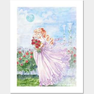 Princess Serenity with Roses Posters and Art